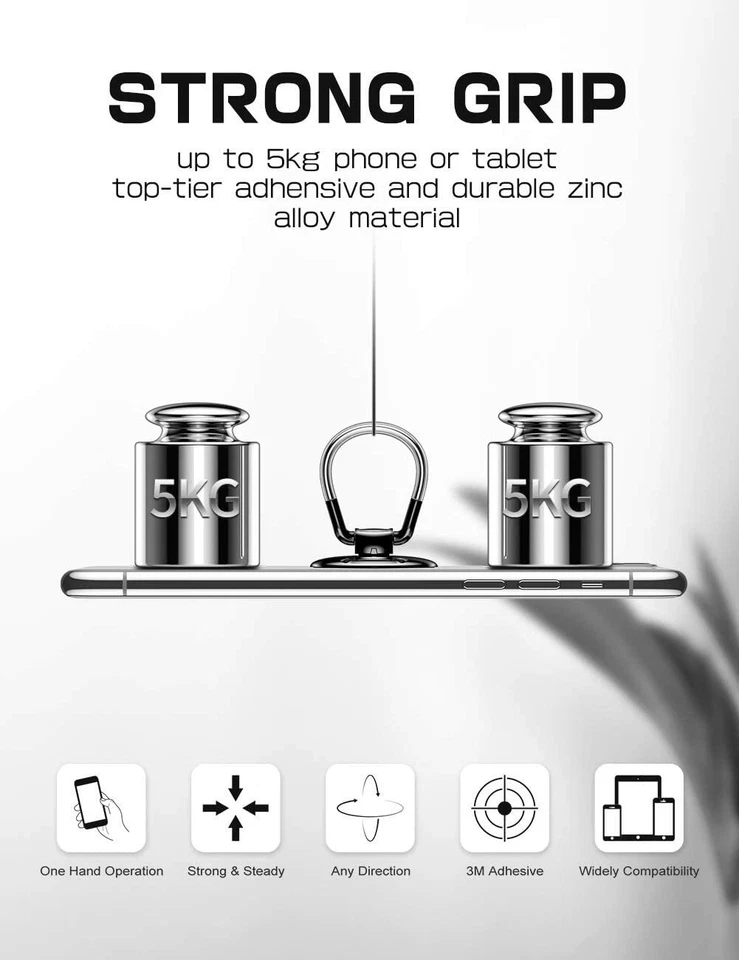 i-Blaosn Phone Ring Holder 360° Cell Phone Ring Grip Stand Holder for iPhone etc - Image 4 of 4