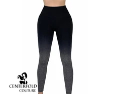 Womens Black Ombre Seamless Smoothing Leggings
