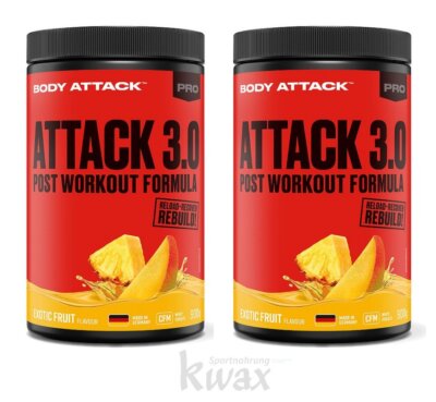 (EUR 29,60/kg) 2er-Pack Body Attack - Post Attack 3.0 - 2 x 900g Dose