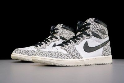 Size 10 - Air Jordan 1 Retro OG High White Cement for sale online  