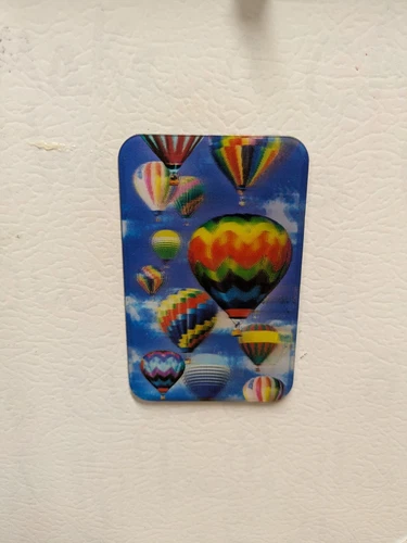 Hot Air Balloon Magnet Vintage Refrigerator Rubber PVC Colorful 3D Rainbow Gift