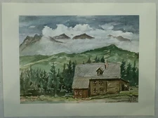 Watercolour "Frauenalpe ~ Austria" Monogram KL 92
