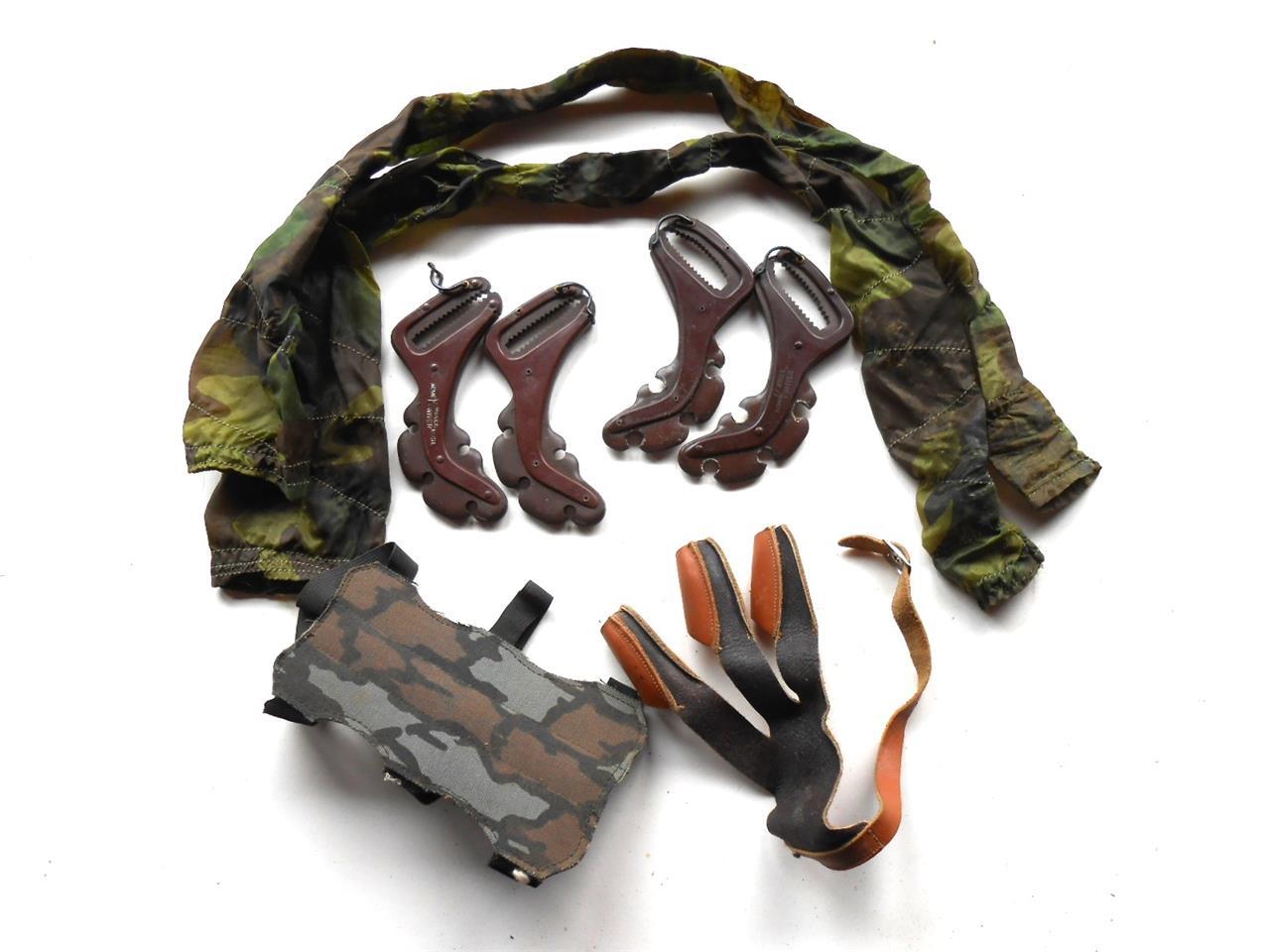 2 USED KWIKEE KWIVER SETS +LIMB COVERS FINGER GLOVE ARM GUARD FOR