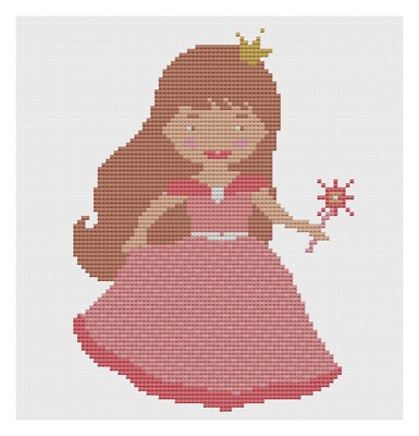 Kreuzstich Set Oder Muster - Florashell - Prinzessin Brünette