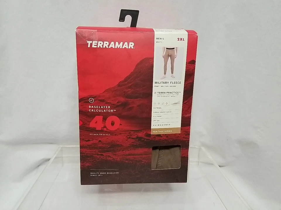 Terramar Men's 4.0 Military Fleece Heritage Series Thermal Pant Brown 2XL NEW - Image 3 of 4