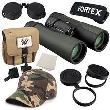 Vortex Optics Crossfire HD 8x42 Green Binocular w/ Free Camo Forest Hat Bundle