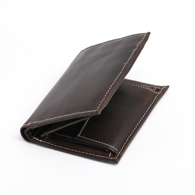Style n Craft 391007 Bifold Hipster Dark Brown Leather Wallet with Side Flap