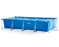 Intex™ Metal Quadra Frame Pool Rechteck 450X220X84Cm Schwimmbecken Familienpool