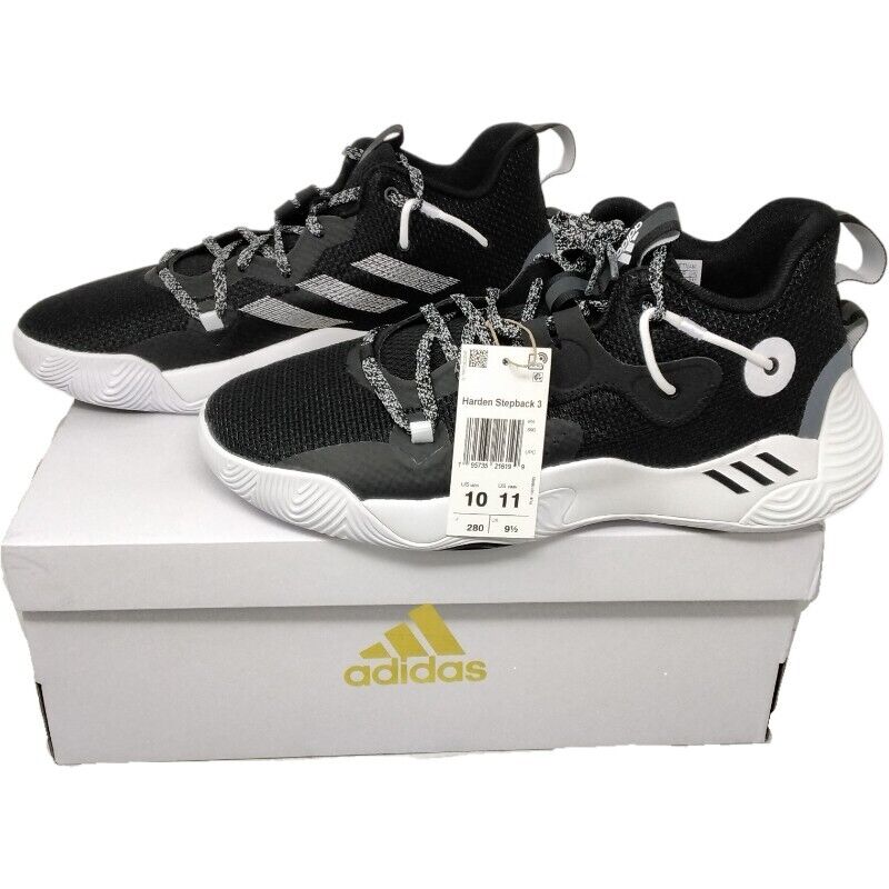 Size 10 - adidas Harden Stepback 3 Black White for sale Size 10 - adidas Harden Stepback 3 Black White for sale