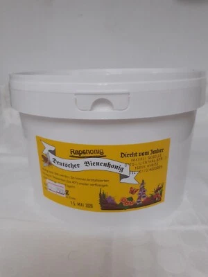 DEUTSCHER BIENENHONIG Raps Akazie Linde Sonnenblume Honig im Eimer 2,5 kg eigene Imkerei Ernte 2024/25