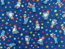 Vintage Cotton Quilt Fabric 1978 Raggedy Ann Andy Springs Mills by FQ 18" x 22"