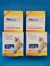 2 SEA-BAND Acupressure Wrist Bands Drug Free Travel Relief KIDS, 2 Bands BLUE