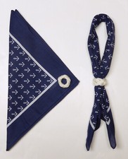 HALSTUCH  KOPFTUCH  BANDANA "ANKER blau" 54 x 54 cm, mit HALSTUCHKNOTEN