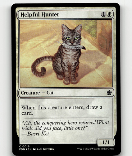 helpful hunter mtg card Magic The Gathering - Foundations - draw a card. MTG - Helpful Hunter Foundations