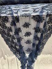 Beaded Floral Lace Fabric Embroidery Double Scalloped Fabric By The Yard Dress