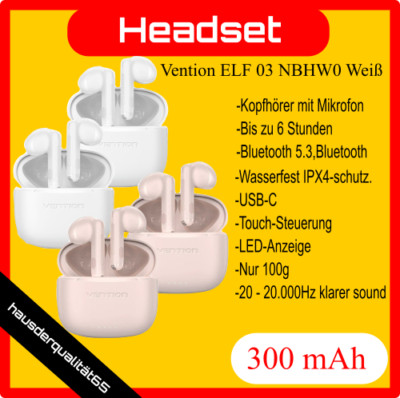 In-Ear-Bluetooth-Kopfhörer Vention ELF 03 NBHW0 Weiß