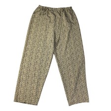 VTG Vintage Studio 1990s 90s Black Green Grunge Floral Ditsy Print Wide Leg Pant