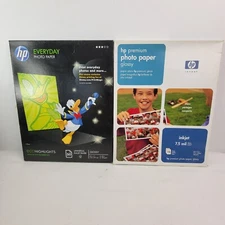 Lot HP Premium 8.5" x 11" Glossy Ink Jet Photo Paper 65 Sheets 7.5 mil & 200 g/m
