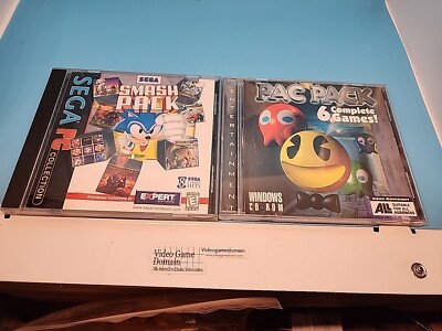 LOT OF 2 Sega Smash Pack: PC | 8 Games Sonic Pinball, Golden Axe Etc Plus PAC 