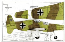 1/2 A profile German 335 Dornier U-Control plans only
