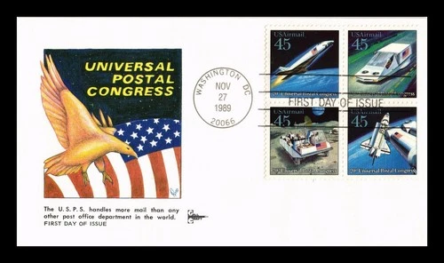 DR JIM STAMPS US COVER FUTURE MAIL TRANSPORTATION FDC SETENANT GILL CRAFT