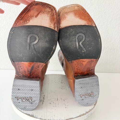 Bottes de cowboy homme Rod Patrick taille marron pleine plume autruche bout carré 10,5EEEEEEE - Photo 11/14