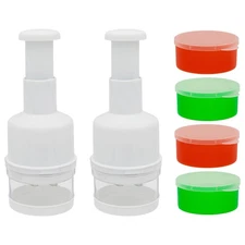 Smart Home Manual Fruit and Vegetable Chopper and Storage Container Set, 2 Pack