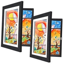 [2-Pack] Kids Artwork Frames Changeable, 8.5 x 11-IN 2-Pack, 8.5"x11" Black