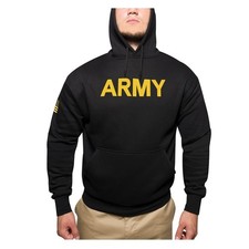 Black Army Hoodie US Army Sweatshirt with US Flag Gym PT Workout Pullover