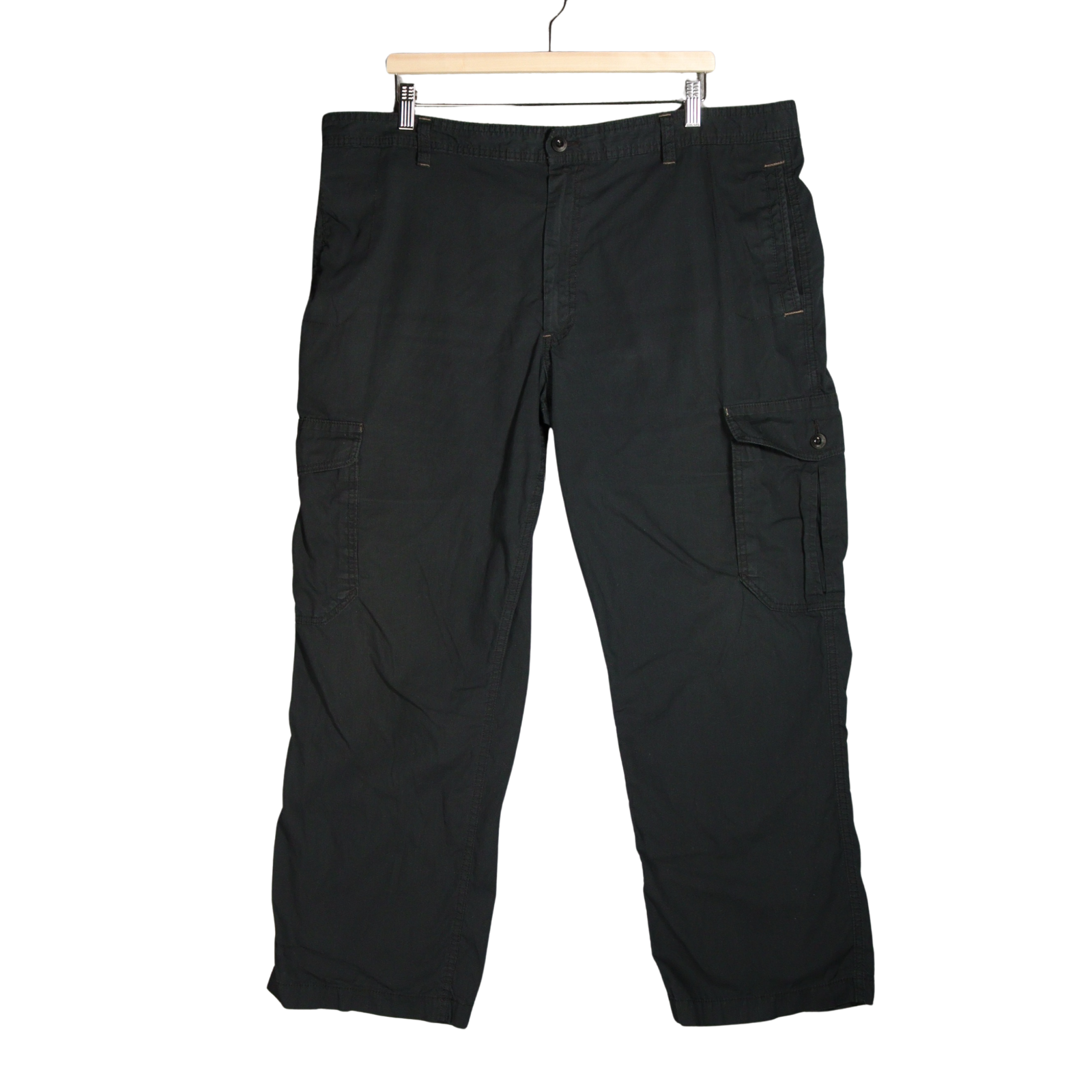 Blue Harbour Mens Black Straight Leg Cargo Trousers Size 42 29 Cotton