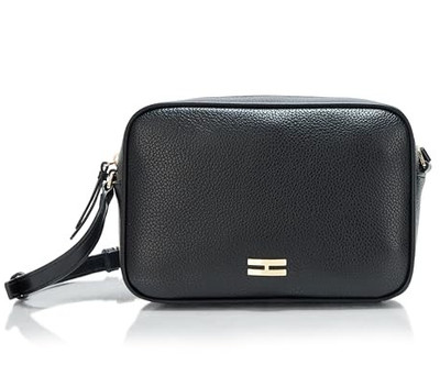 Halston Black/Gold Clara Rocky Road Top Zip Crossbody