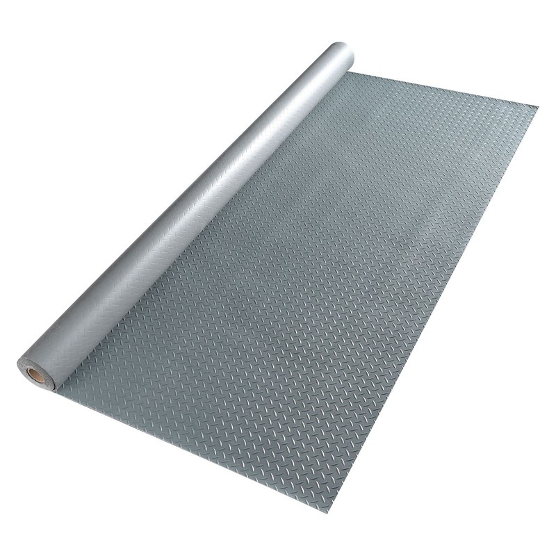 Garage Floor Mat Roll Diamond Plate PVC Vinyl Car Non-slip 2.5mm Thick 4.6x20 Ft
