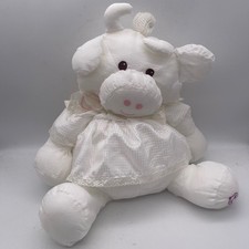Fisher Price 1986 Vintage Puffalump White Cow 16" Nylon Plush Toy