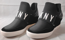 DKNY Women's Sneakers SIZE 5.5M Black Cosmos Slip on Wedge K2855698 GUC - Nice 