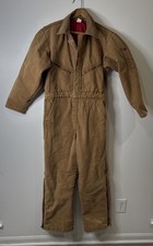 Big Smith Vintage Coveralls Made In USA Size 42 Regular Insulated Brown Duck