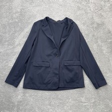 Uniqlo Jacket Womens Medium Blue Blazer Coat Stretch Formal business Notch Lapel