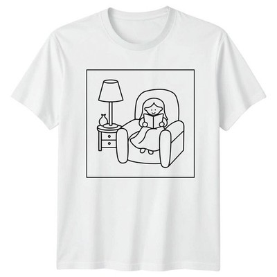 Reading Nook Damen T-Shirt Herren Tee Grafik Oberteil Unisex Reader