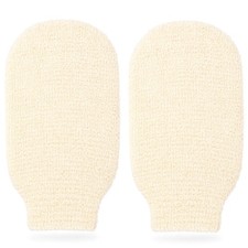 Brvlsoc 2-Pack Hemp Bath Gloves Natural Shower 1 Count Pack of 2 , Beige