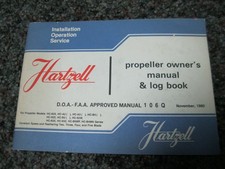 NEW Hartzell Propeller Owners manual & Logbook 106Q softcover