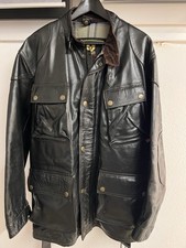 Giacca Belstaff Pelle Nera Uomo panther trialmaster XXL Made In italy