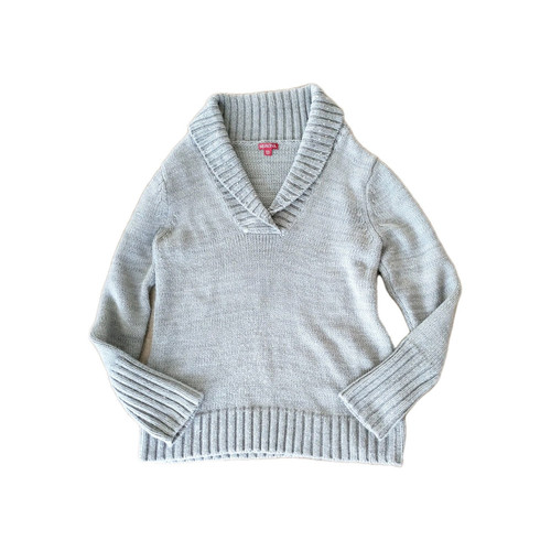 Merona Cowl neck Women's Sweater thick Gray With Sequins Metallic Threads