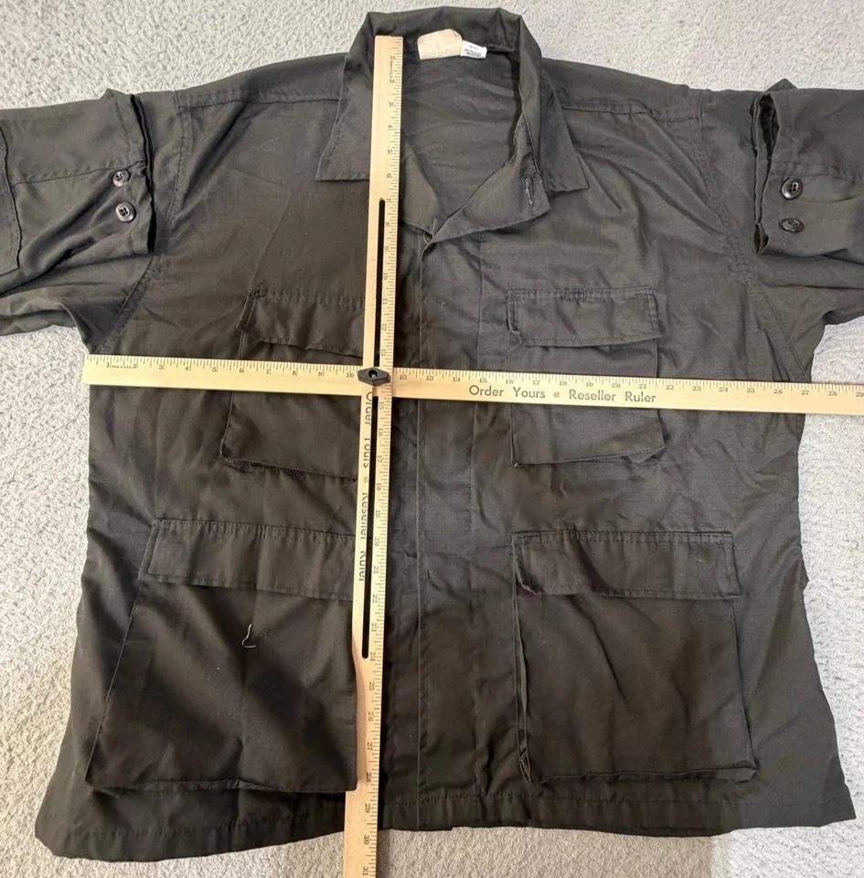 US Military Black BDU Field Jacket 2X-Large Regular Tactical Coat Ripstop 65/35 - Image 4 of 4