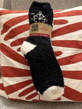 Muk Luks Super Cozy Boot Socks Super Soft Yarn White  Black 3 Pair Size 6-10