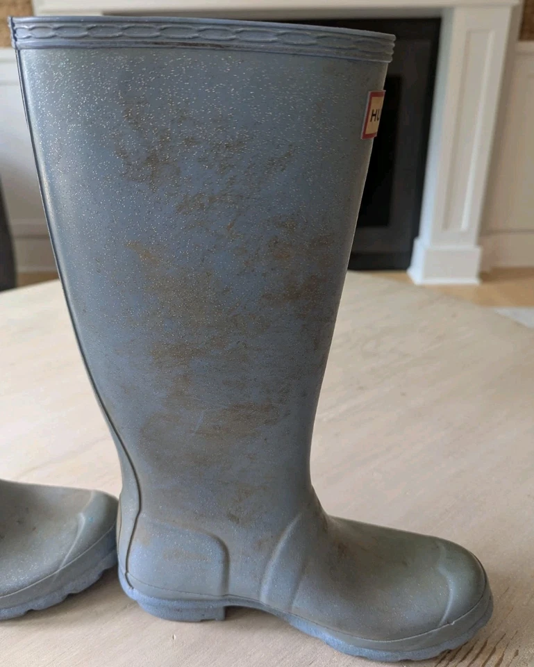 Hunter Original Botas de Lluvia Altas Azul Brillante Para Mujer UK 5 US 7 EU 38 Hechas en GB Foto 3 de 4