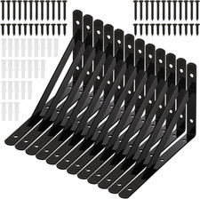 12 Pack Heavy Duty Shelf Brackets, 8 in X 5 in Wall Mount Steel L Shelf Bracket,