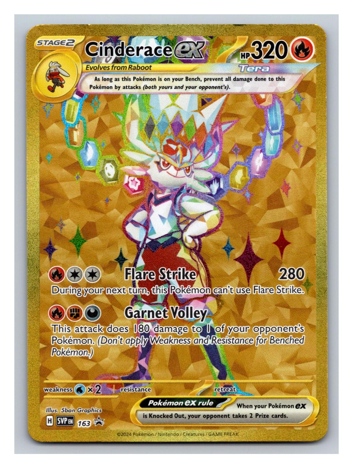 Cinderace ex 163 Holo Promo Scarlet & Violet Promo Pokemon Near Mint