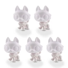 5Pc Blank Bases for LPS Custom White Base Husky DIY Paint Toy Design by Yourself