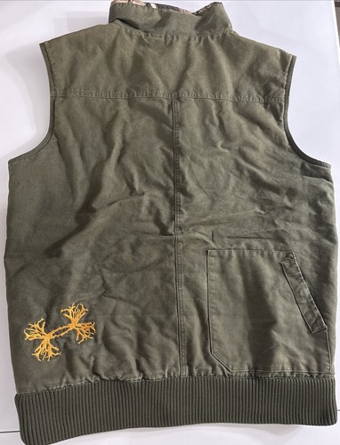 Under Armour Mens Hunting Vest Size L/XL? Green Canvas Quilted Lining EXCELLENT - Picture 19 of 21