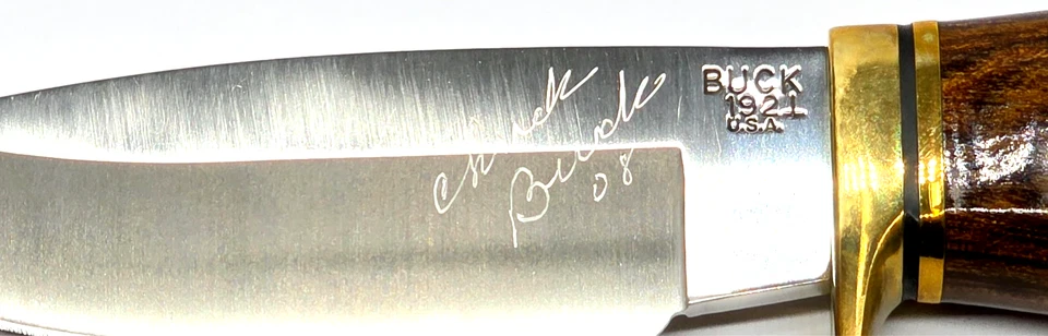 Cuchillo de vanguardia Buck 192 2004 firmado Chuck Buck 08 191 funda de cuero bonito cuchillo Foto 4 de 4