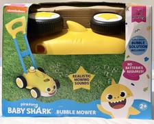 Kids Push Shark Bubble Blower Lawn Mower Toy Handle Machine Toddler Outdoor NIB